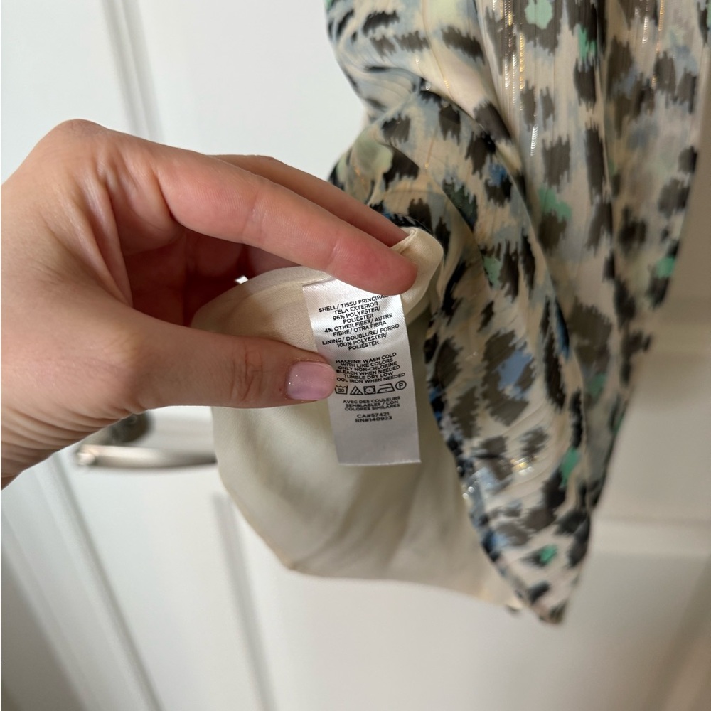 Loft Shimmer Leopard Print Ruffle Sleeve Top - Picture 8 of 8